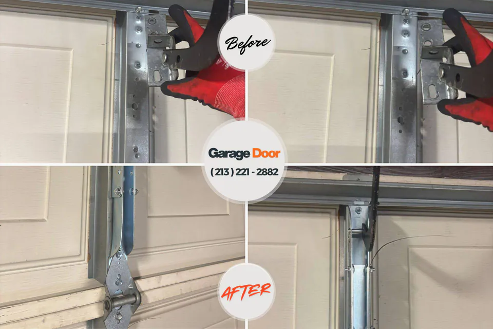 Before and after: garage door repair Hamilton, GA